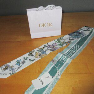 Dior Silk Green Twilly Scarf
